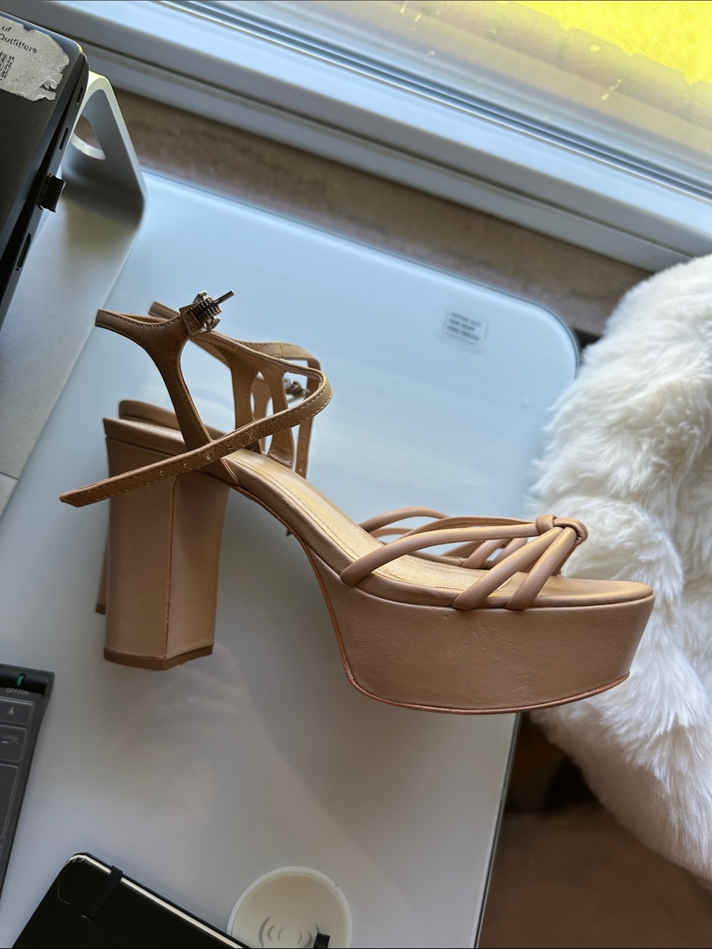 Schutz Kelsie Platform Sandal Nude True Beige Women's 8